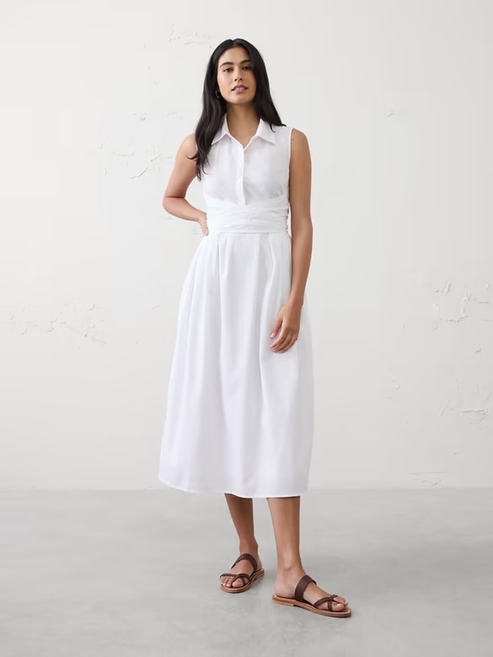 Poplin Wrapped Midi Shirtdress - Picture 6 of 6